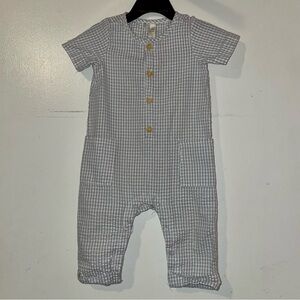 12m Liam & James Gingham Seersucker Romper